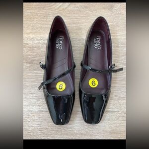 Franco Sarto Black Patent Mary Jane Flats - Women's Size 9